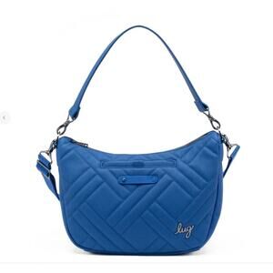 Lug Harmony Matte Lux Vegan Leather Crossbody Bag Sapphire Blue w Shoulder Strap